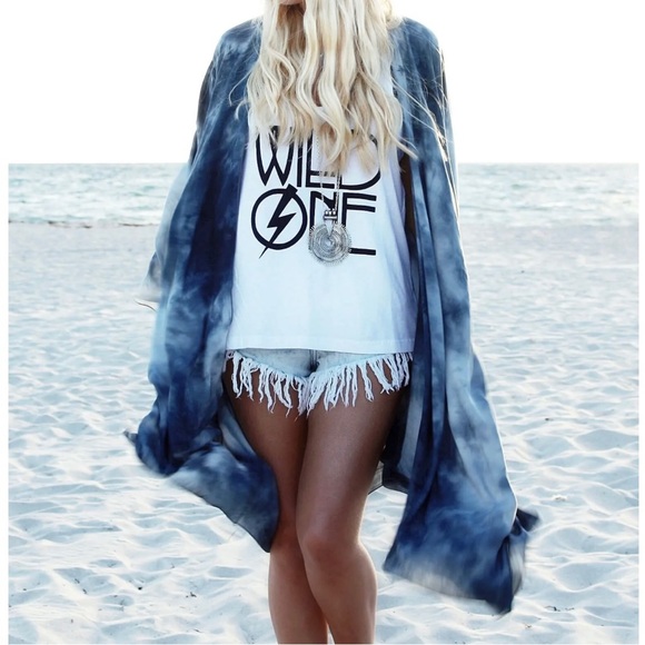 Phraseology Indigo Hand Dyed Kimono - Picture 4 of 13